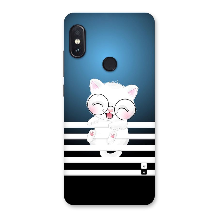 The Cat on Stripes Glass Back Case for Redmi Note 5 Pro