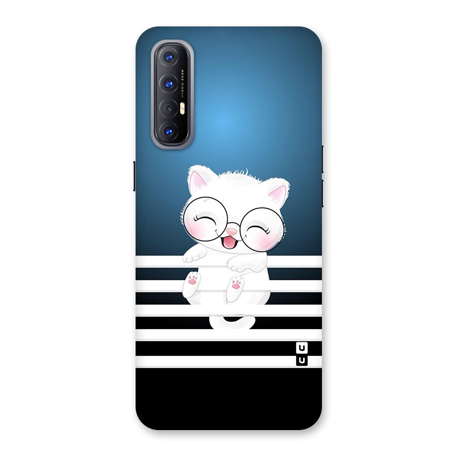 The Cat on Stripes Back Case for Reno3 Pro