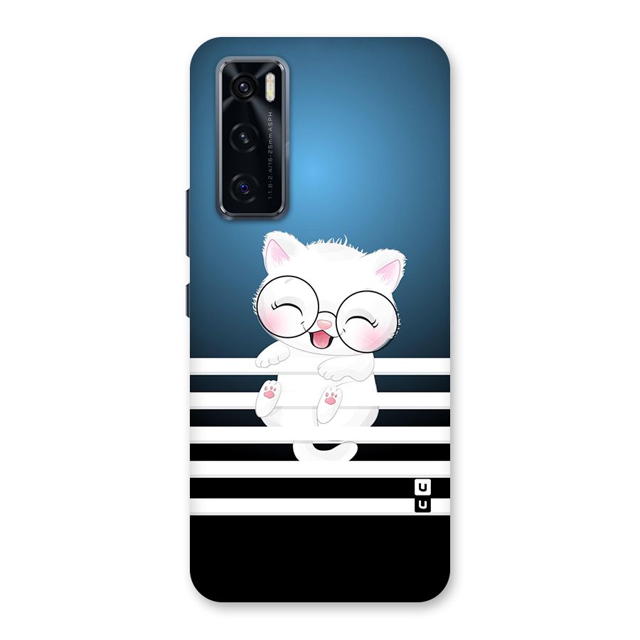 The Cat on Stripes Back Case for Vivo V20 SE