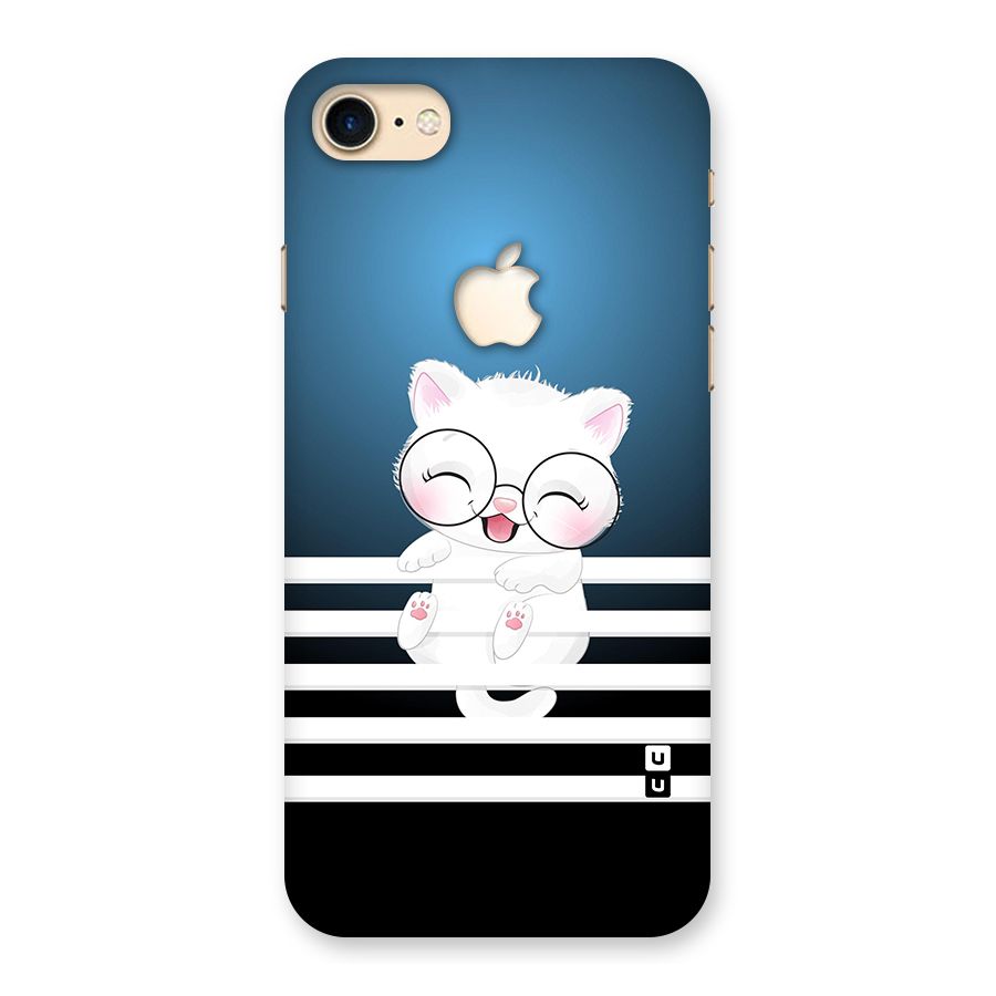 The Cat on Stripes Back Case for iPhone 7 Apple Cut