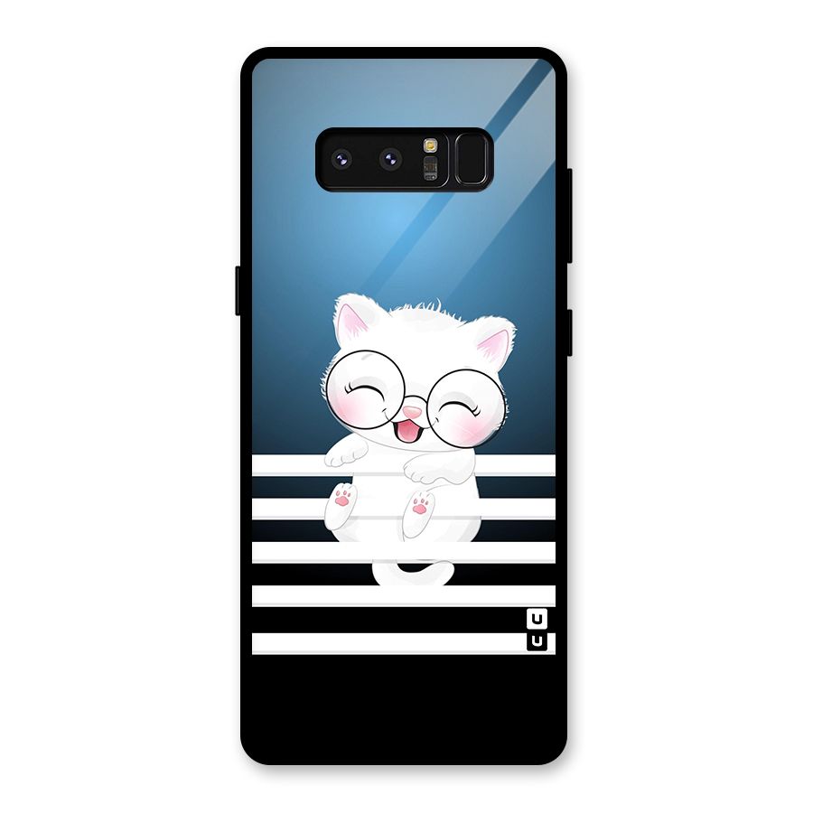 The Cat on Stripes Glass Back Case for Galaxy Note 8