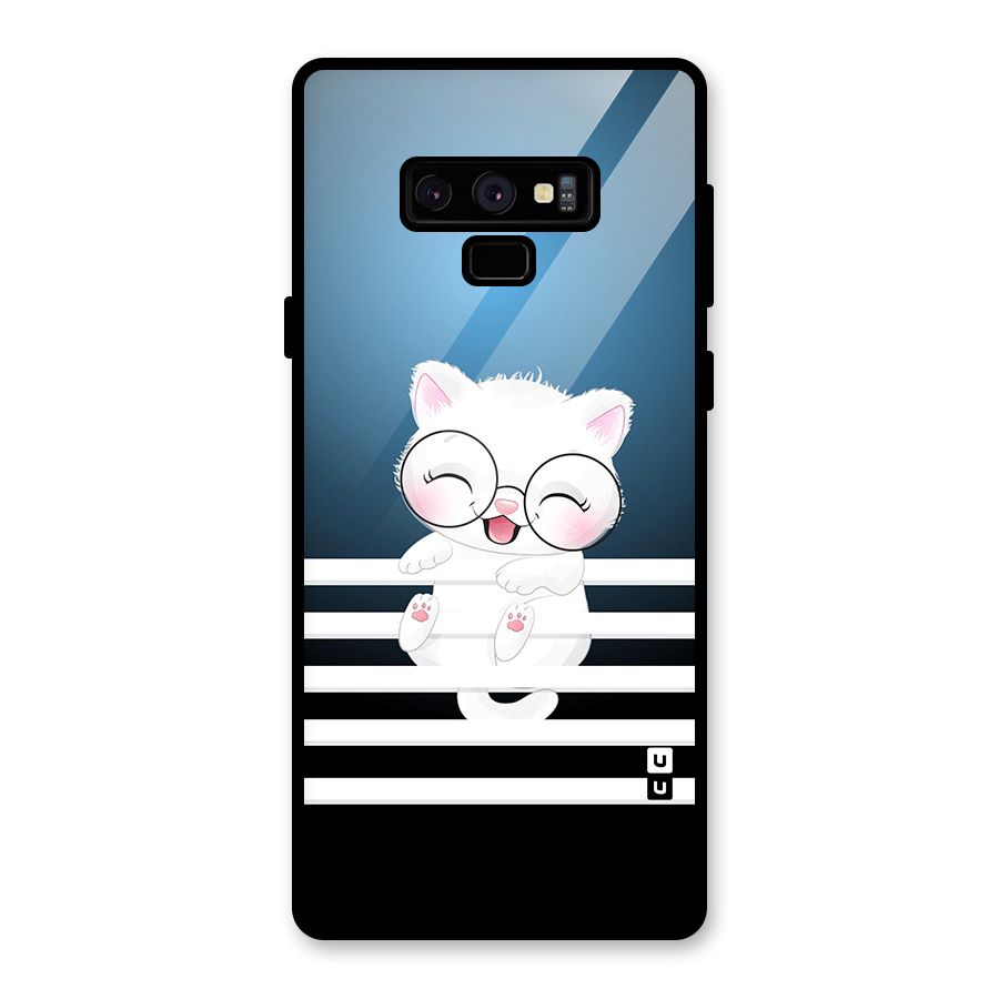 The Cat on Stripes Glass Back Case for Galaxy Note 9