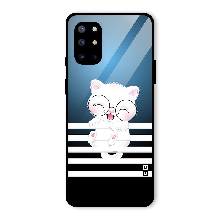 The Cat on Stripes Glass Back Case for OnePlus 8T