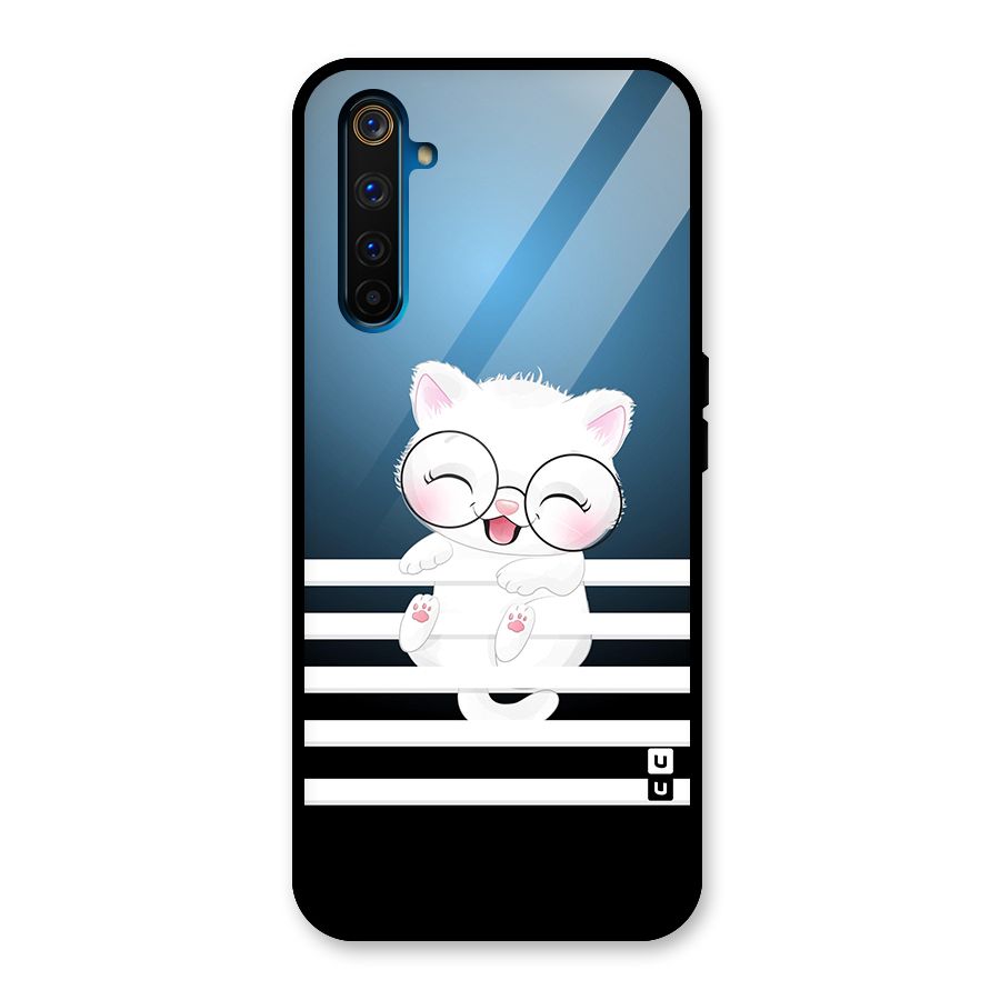 The Cat on Stripes Glass Back Case for Realme 6 Pro