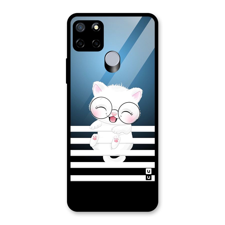 The Cat on Stripes Glass Back Case for Realme Narzo 20