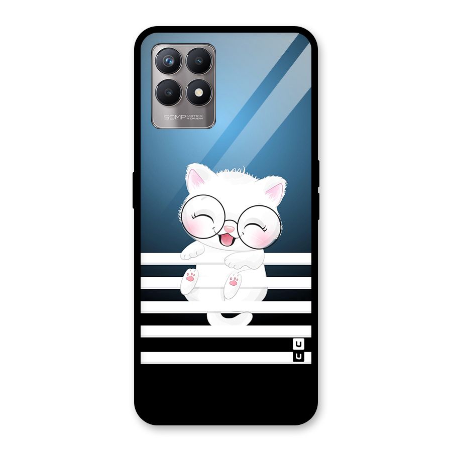The Cat on Stripes Glass Back Case for Realme Narzo 50