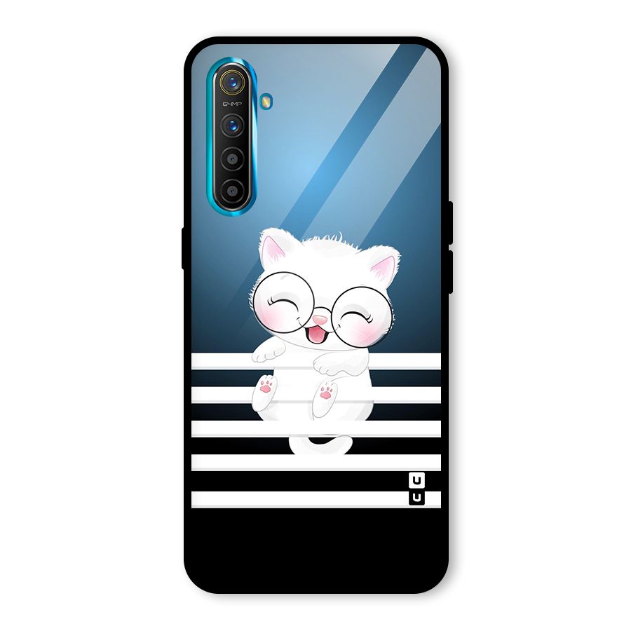 The Cat on Stripes Glass Back Case for Realme X2