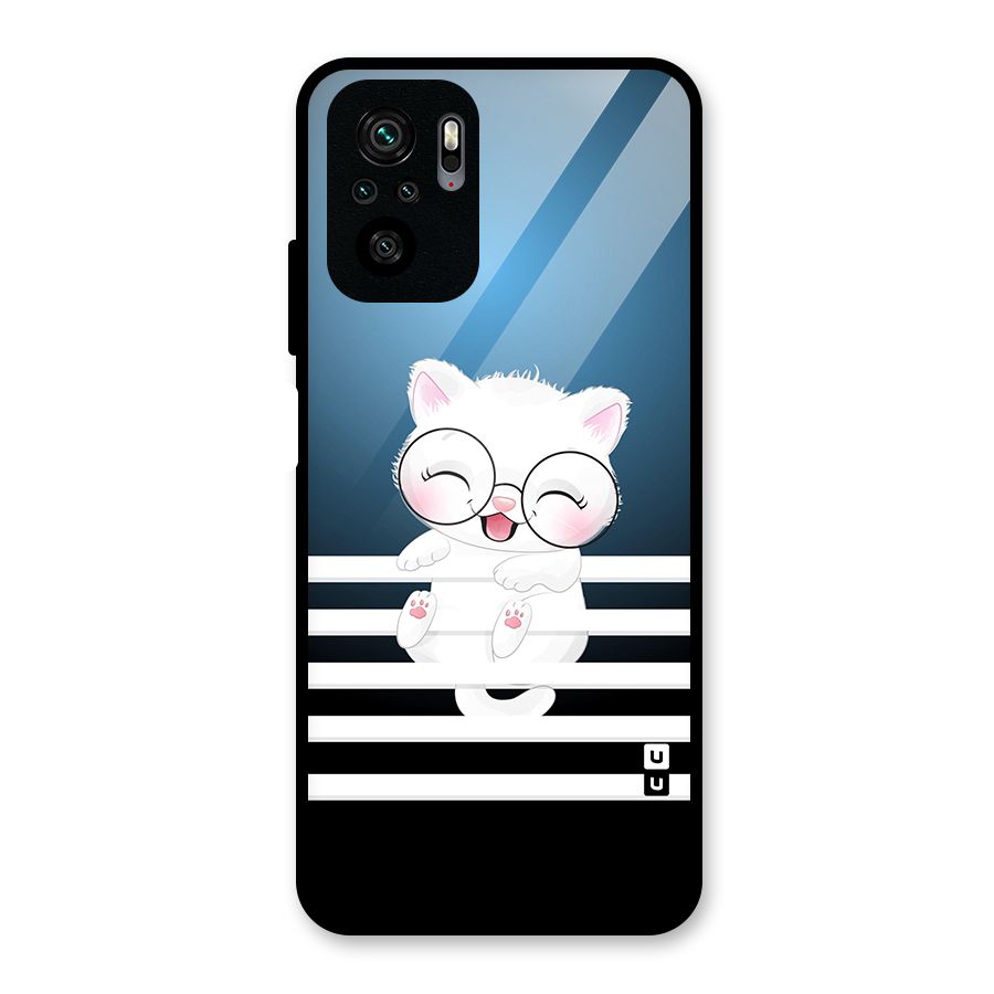 The Cat on Stripes Glass Back Case for Redmi Note 10S