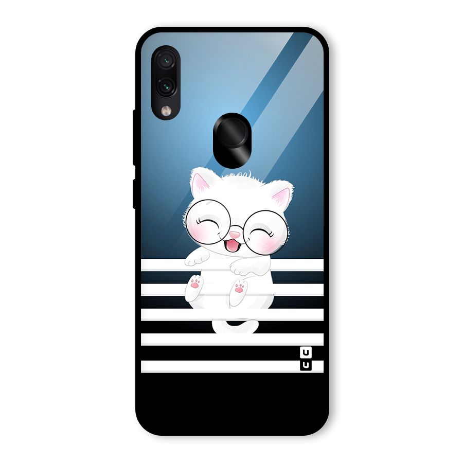 The Cat on Stripes Glass Back Case for Redmi Note 7