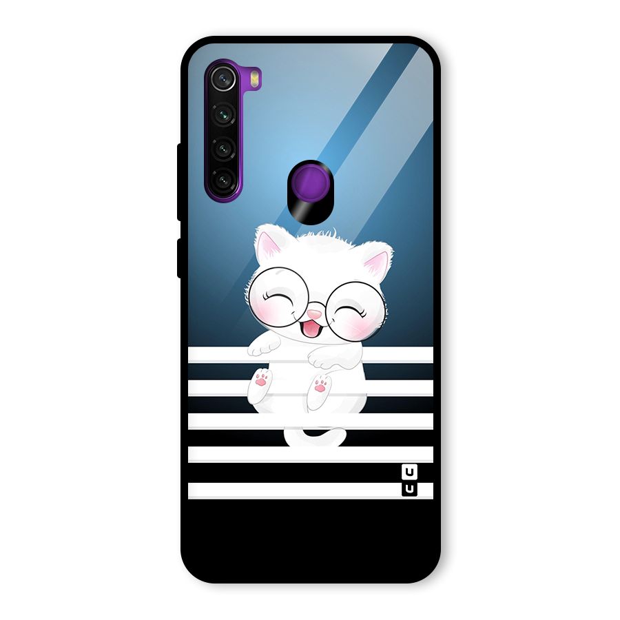 The Cat on Stripes Glass Back Case for Redmi Note 8
