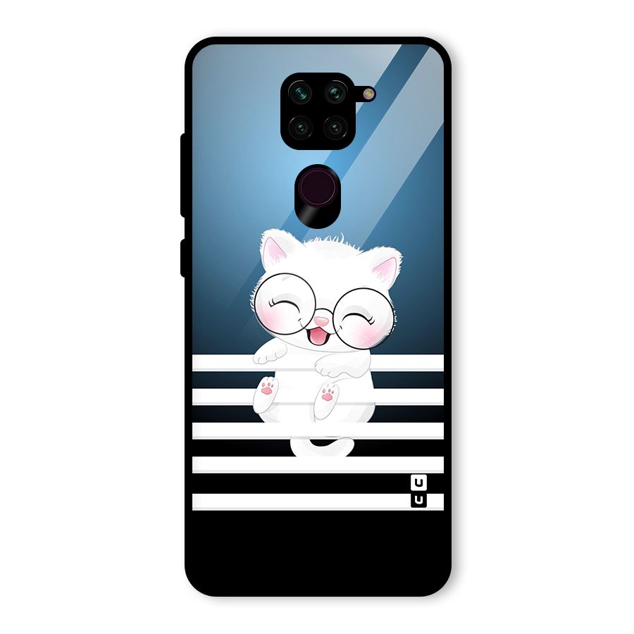 The Cat on Stripes Glass Back Case for Redmi Note 9