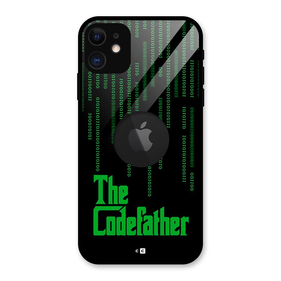 The Codefather Glass Back Case for iPhone 11 Logo Cut
