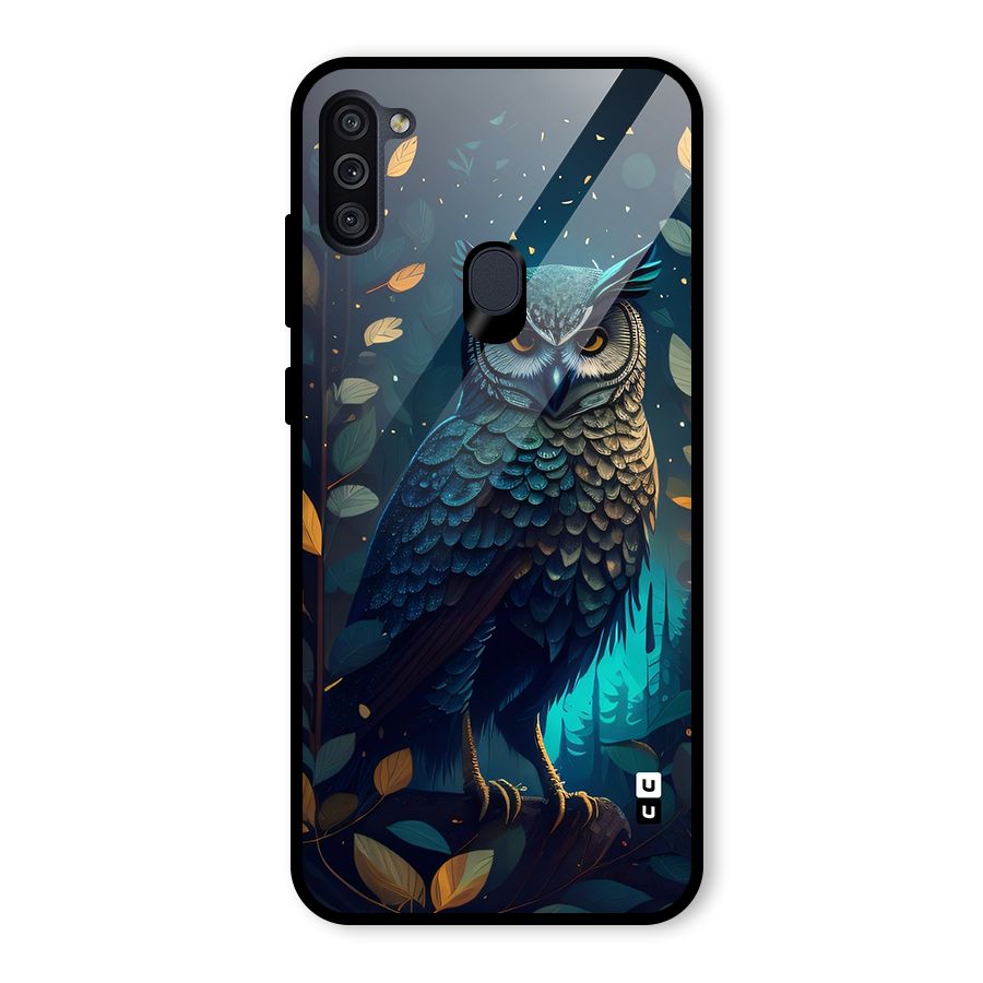 The Cunning Owl Glass Back Case for Galaxy M11