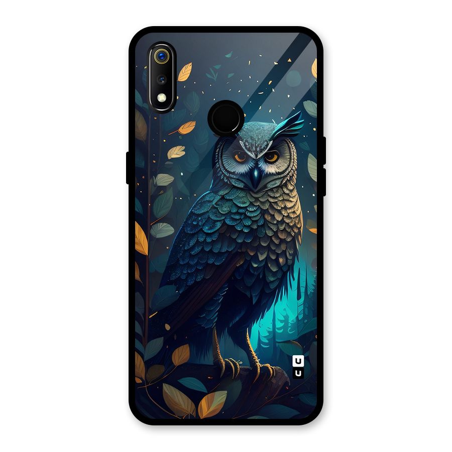 The Cunning Owl Glass Back Case for Realme 3i