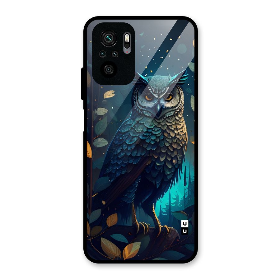 The Cunning Owl Glass Back Case for Redmi Note 10S