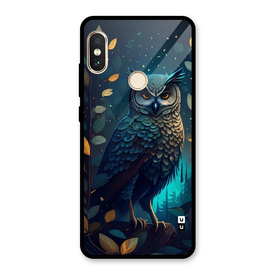 The Cunning Owl Glass Back Case for Redmi Note 5 Pro