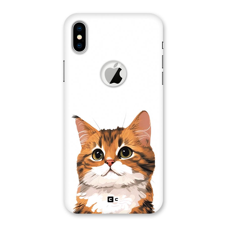 The Cute Cat Back Case for iPhone XS Logo Cut
