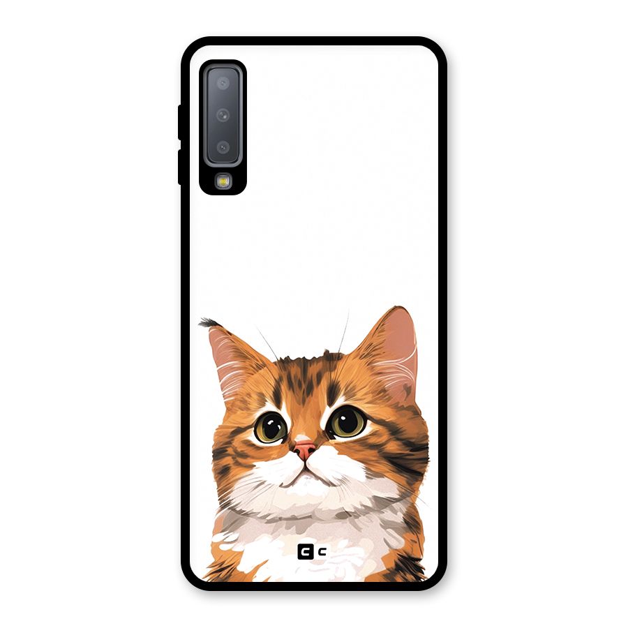 The Cute Cat Glass Back Case for Galaxy A7 (2018)