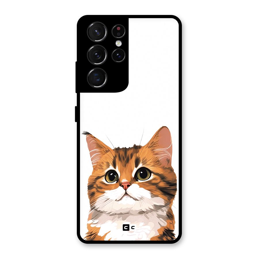 The Cute Cat Glass Back Case for Galaxy S21 Ultra 5G