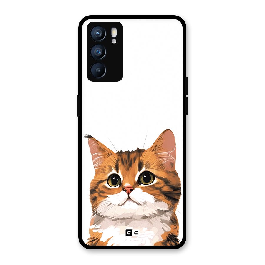 The Cute Cat Glass Back Case for Oppo Reno6 5G