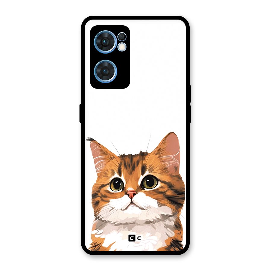 The Cute Cat Glass Back Case for Oppo Reno7 5G