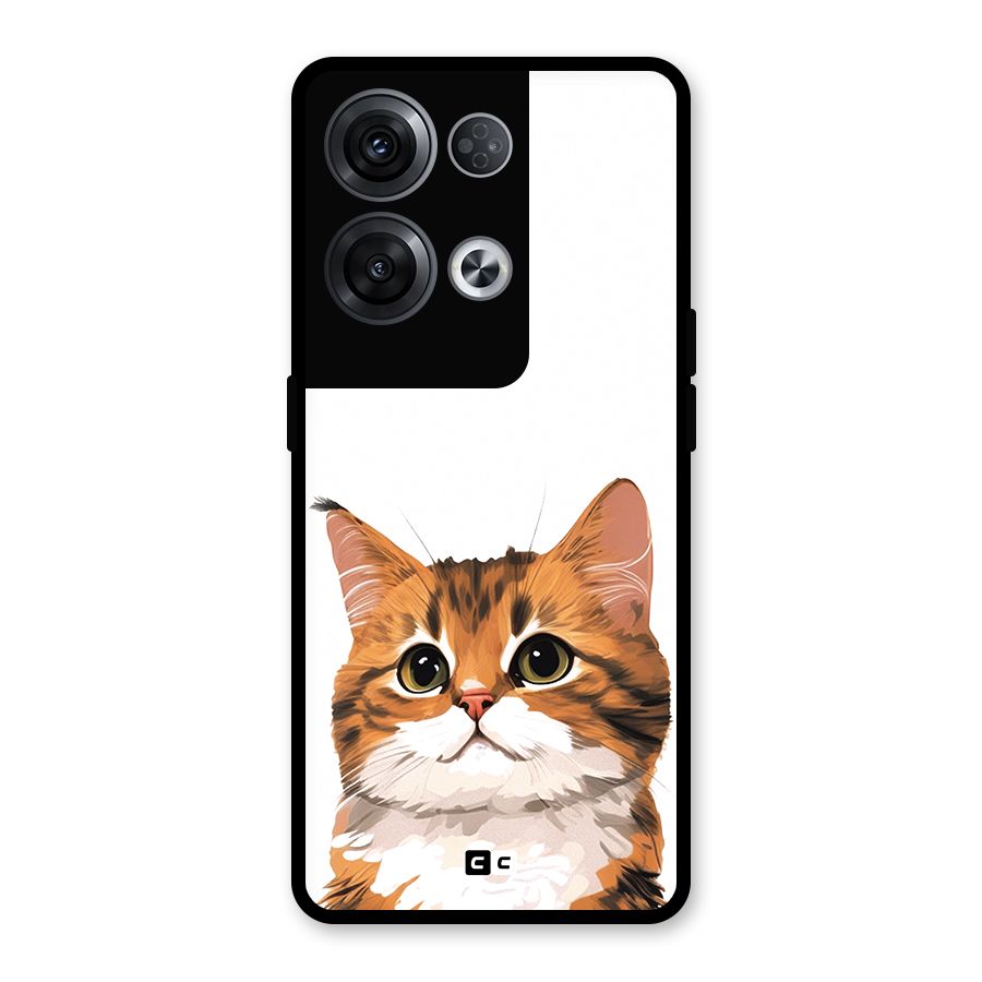 The Cute Cat Glass Back Case for Oppo Reno8 Pro 5G