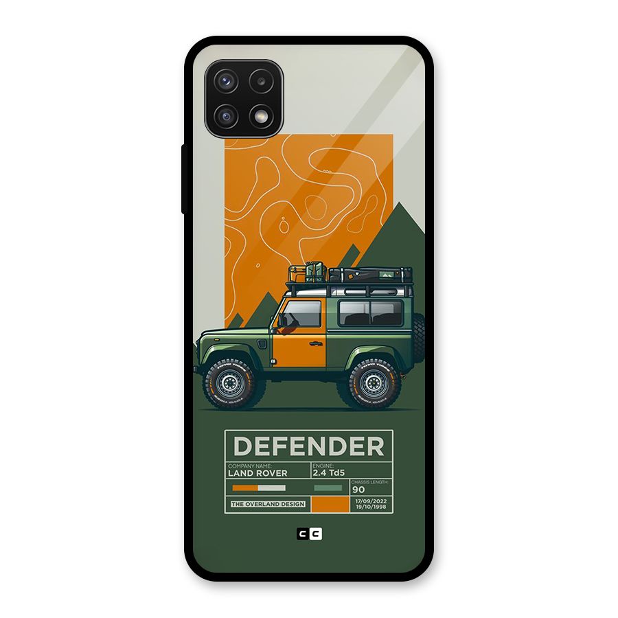 The Defence Car Glass Back Case for Galaxy A22 5G