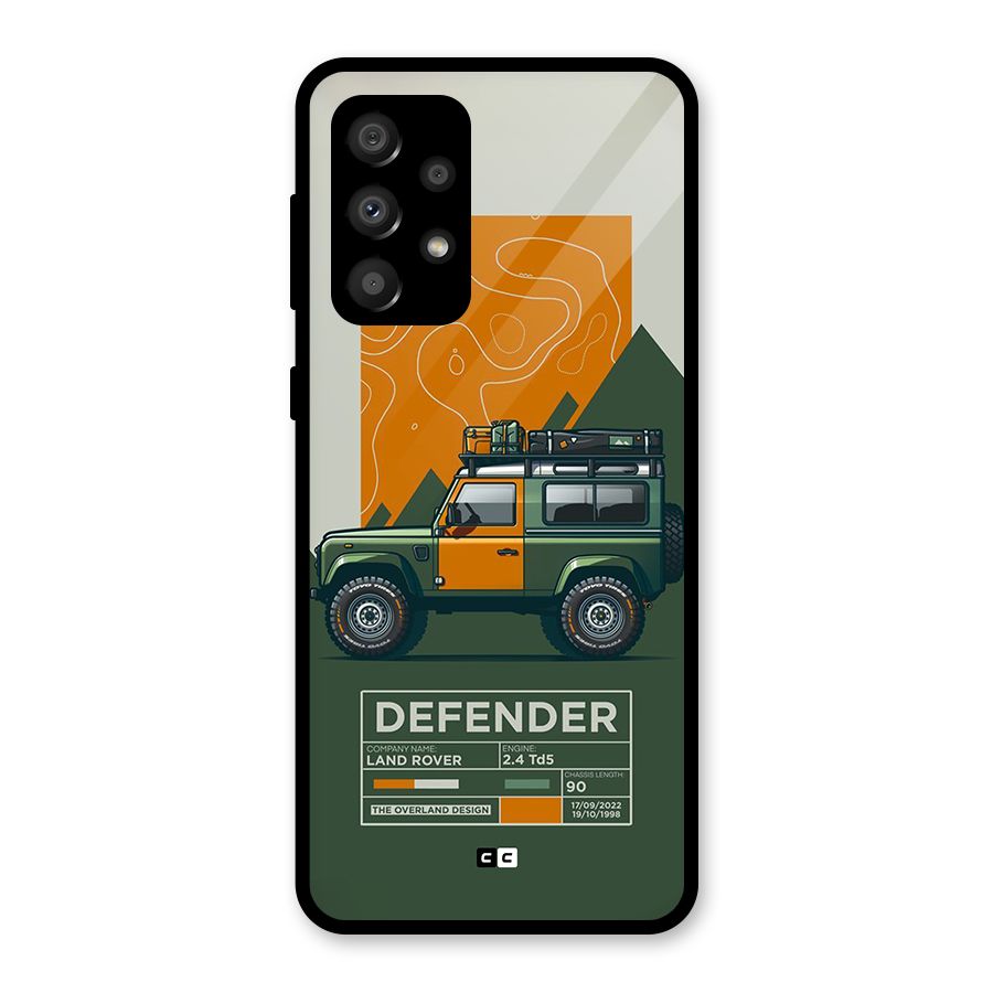 The Defence Car Glass Back Case for Galaxy A32