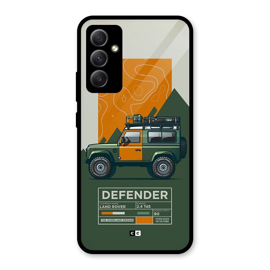 The Defence Car Glass Back Case for Galaxy A34