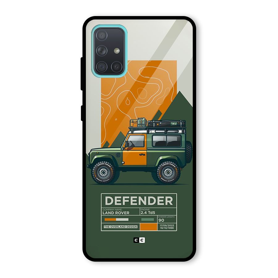 The Defence Car Glass Back Case for Galaxy A71