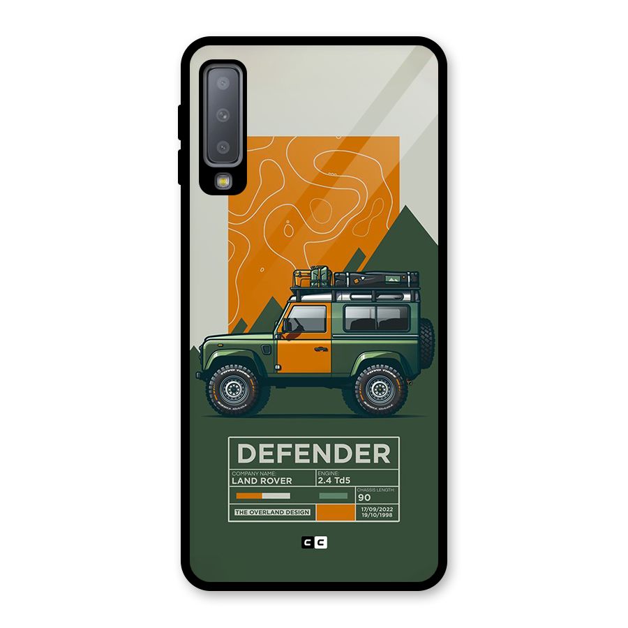 The Defence Car Glass Back Case for Galaxy A7 (2018)
