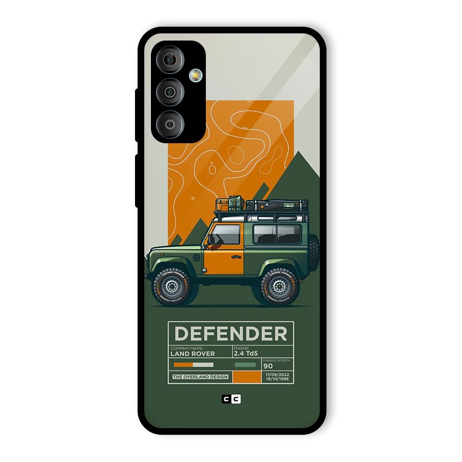 The Defence Car Glass Back Case for Galaxy F23