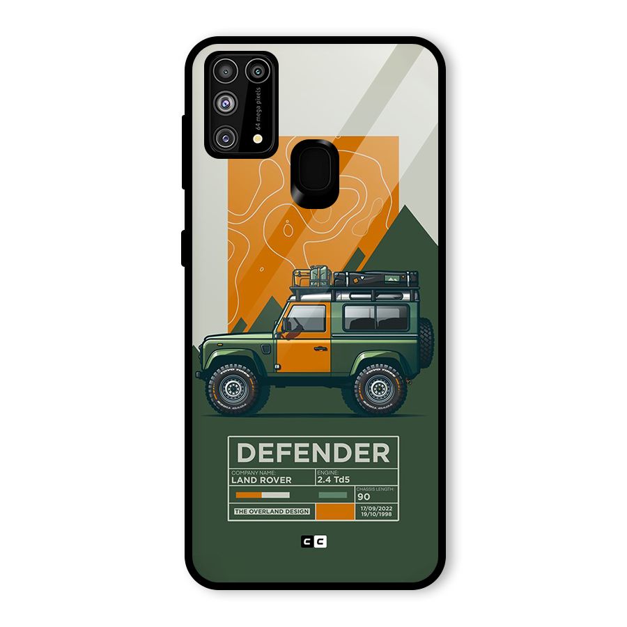 The Defence Car Glass Back Case for Galaxy F41