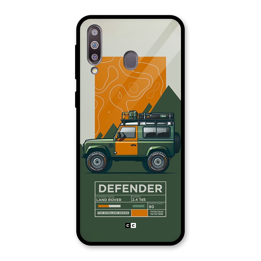 The Defence Car Glass Back Case for Galaxy M30