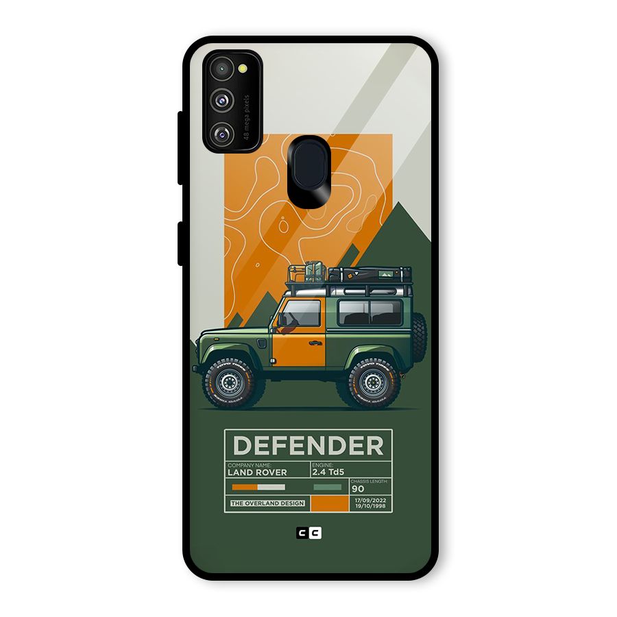 The Defence Car Glass Back Case for Galaxy M30s
