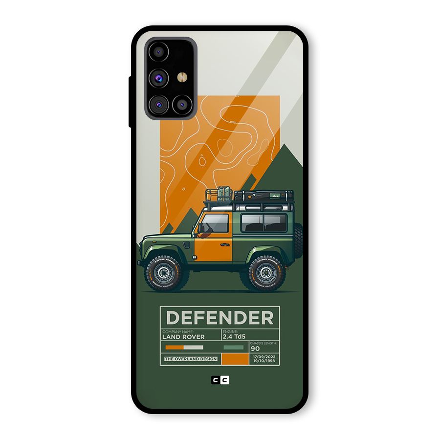 The Defence Car Glass Back Case for Galaxy M31s