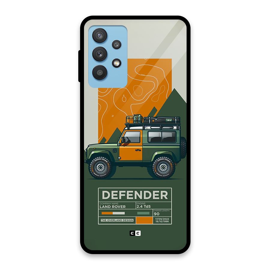 The Defence Car Glass Back Case for Galaxy M32 5G