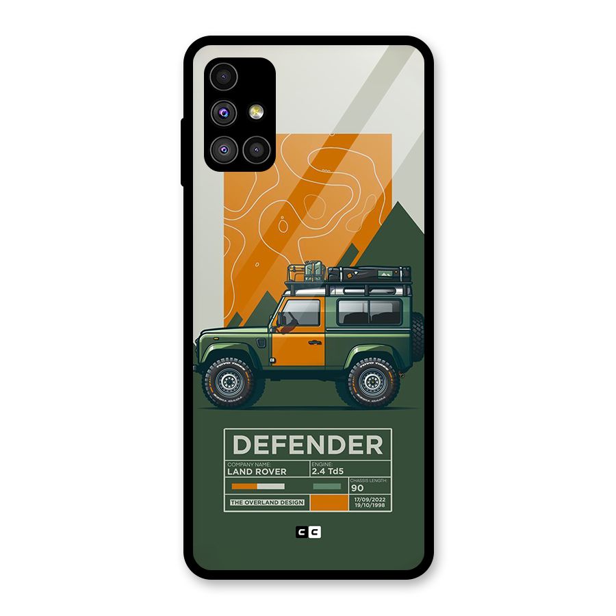 The Defence Car Glass Back Case for Galaxy M51