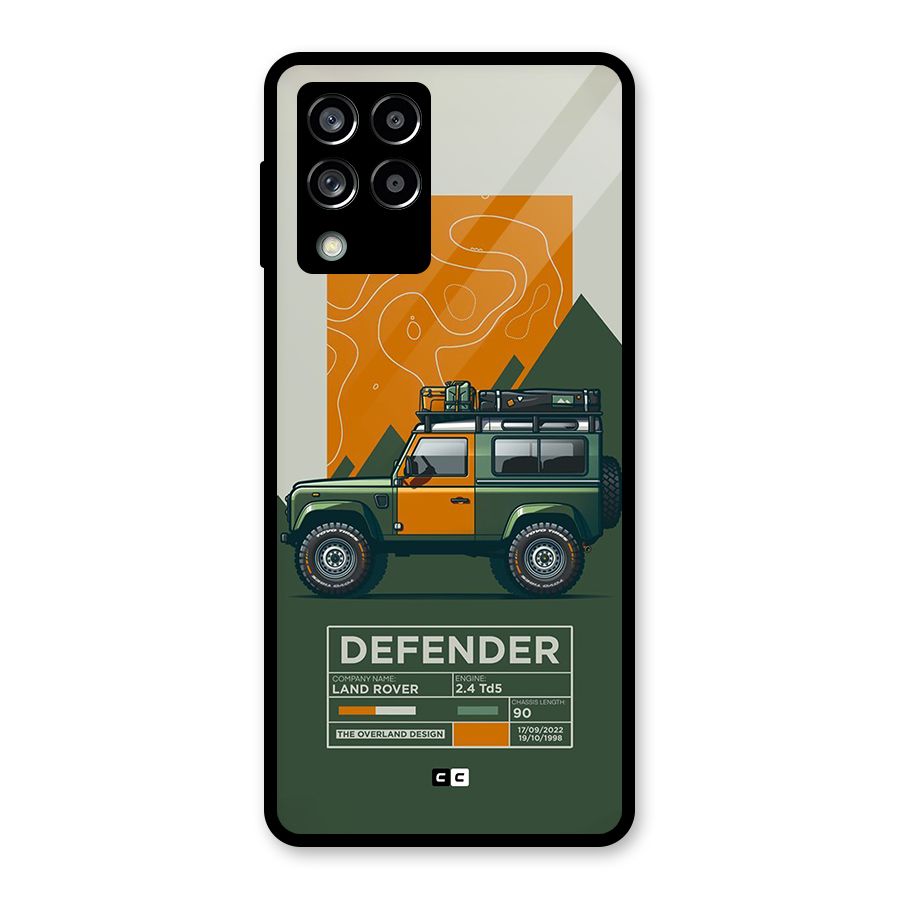 The Defence Car Glass Back Case for Galaxy M53 5G