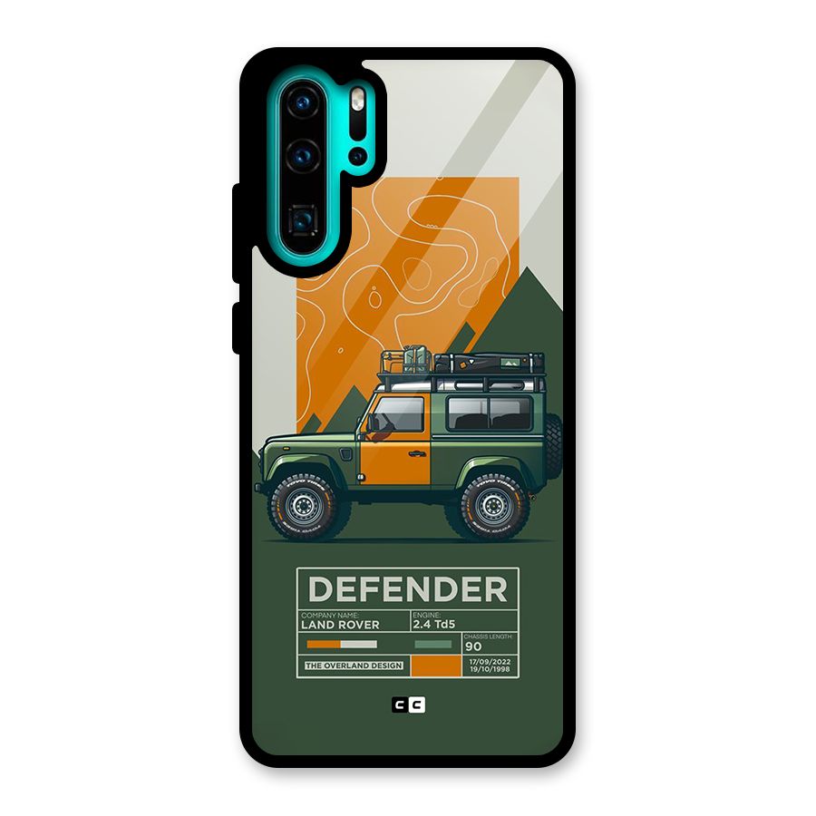 The Defence Car Glass Back Case for Huawei P30 Pro