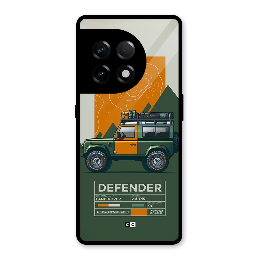 The Defence Car Glass Back Case for OnePlus 11R