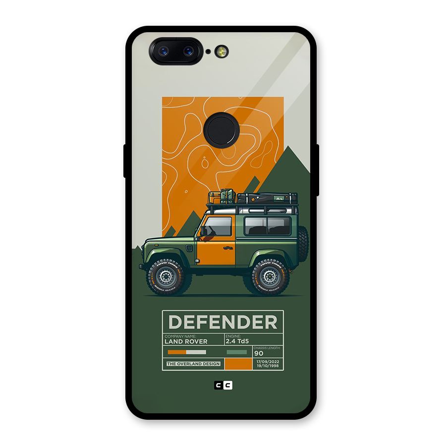 The Defence Car Glass Back Case for OnePlus 5T