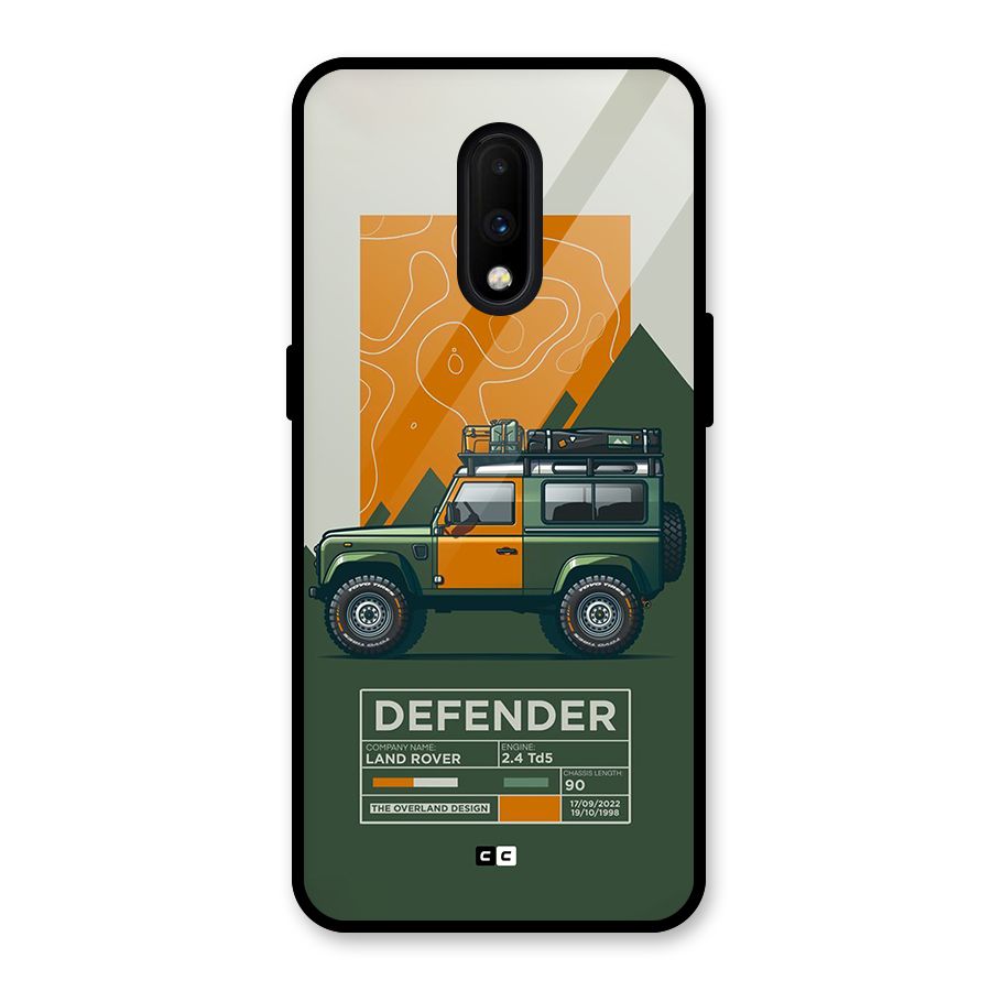 The Defence Car Glass Back Case for OnePlus 7