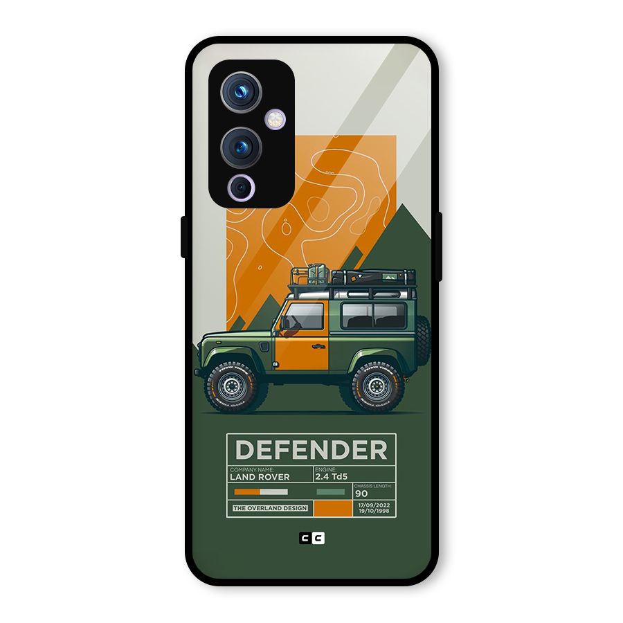 The Defence Car Glass Back Case for OnePlus 9
