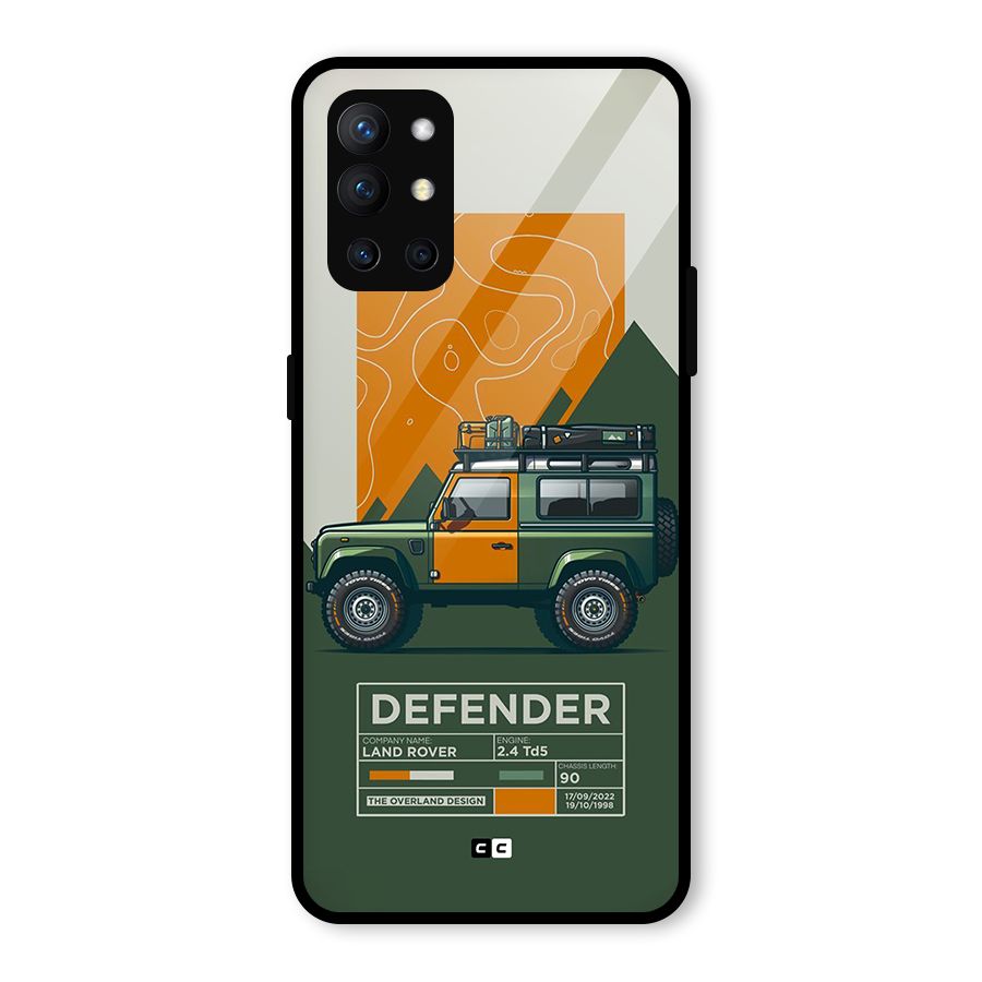The Defence Car Glass Back Case for OnePlus 9R