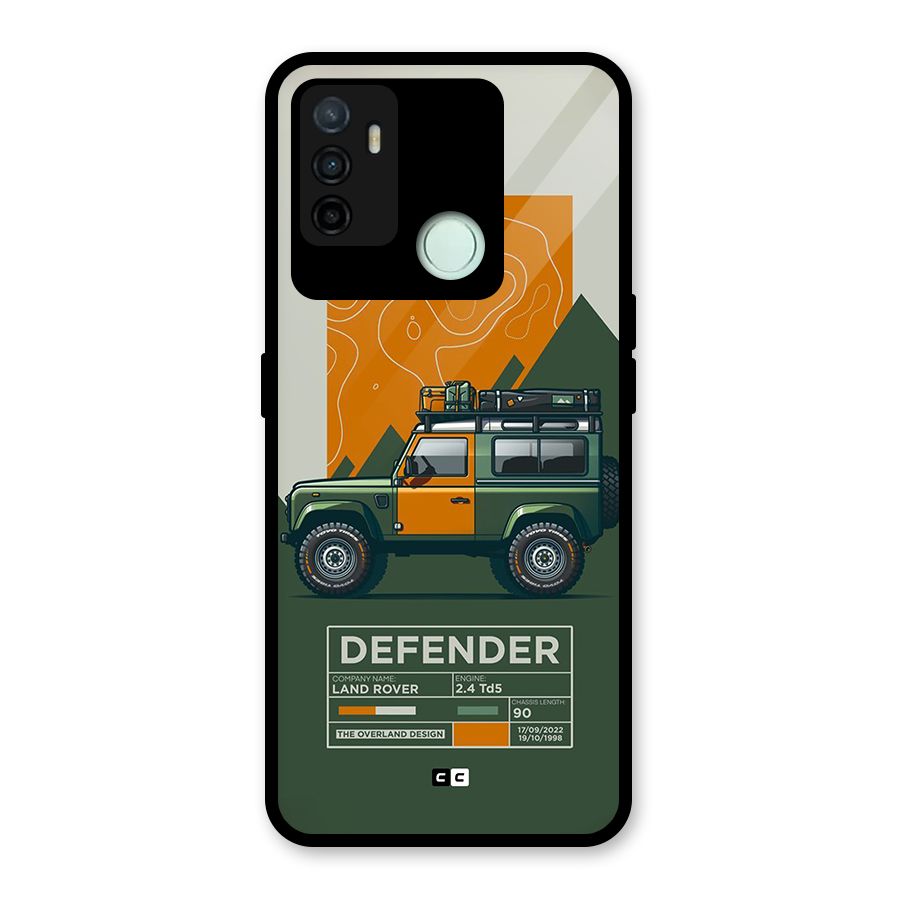 The Defence Car Glass Back Case for Oppo A53