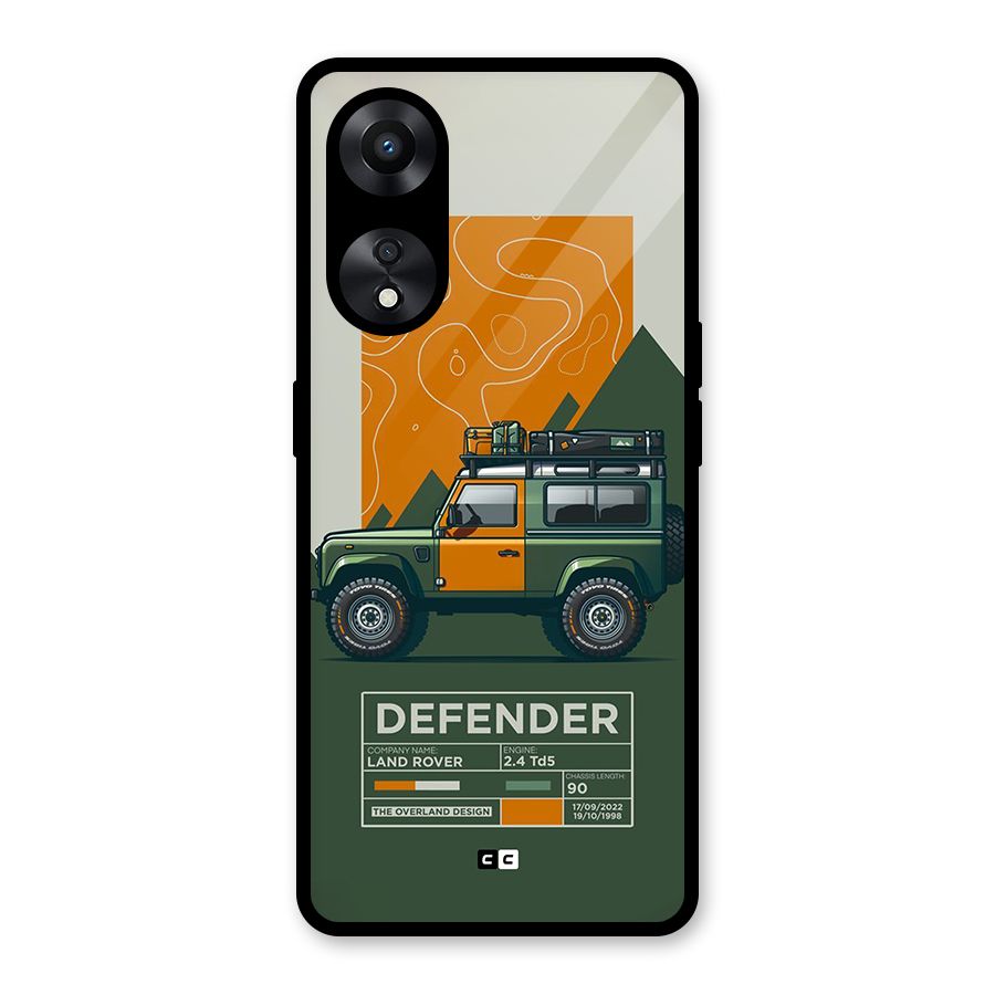 The Defence Car Glass Back Case for Oppo A78