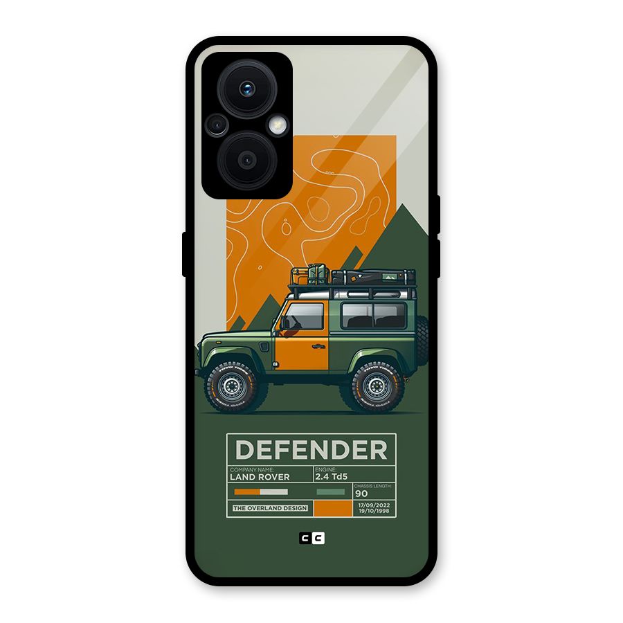 The Defence Car Glass Back Case for Oppo F21s Pro 5G