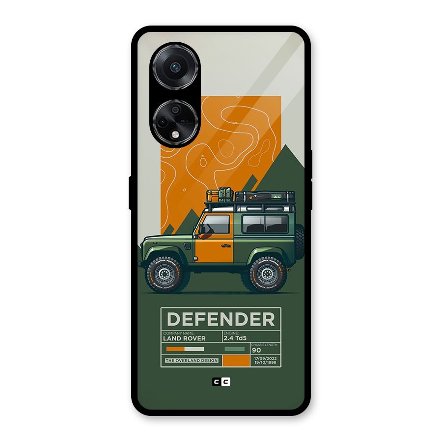 The Defence Car Glass Back Case for Oppo F23