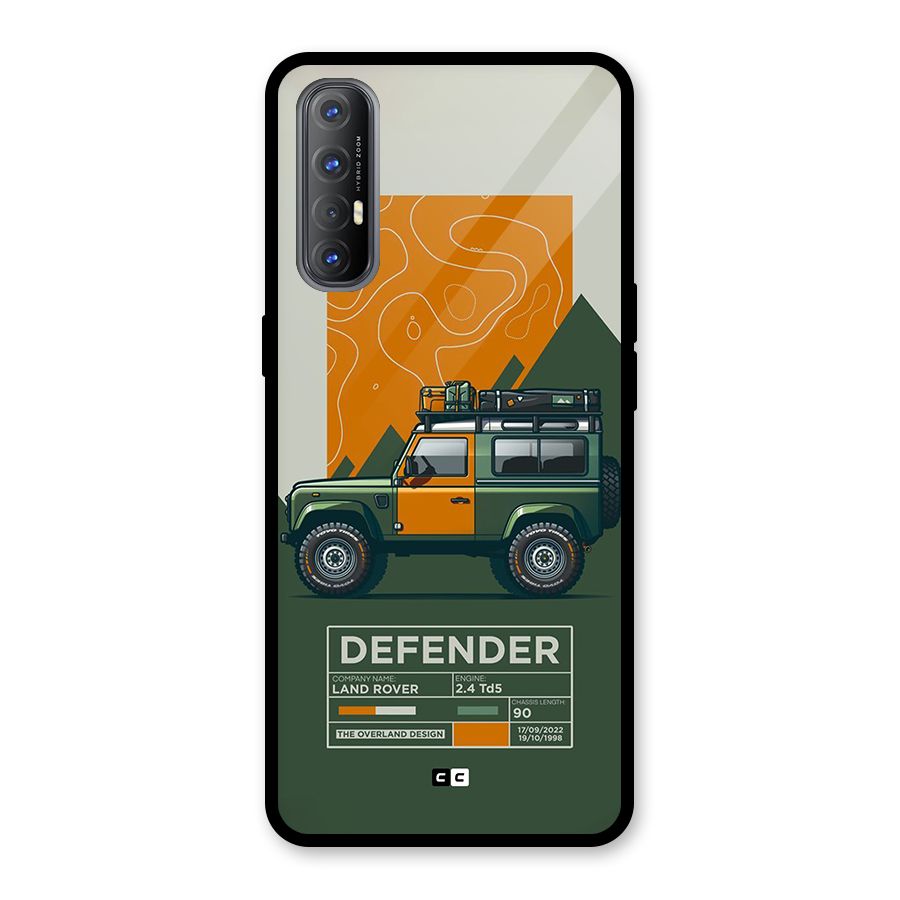 The Defence Car Glass Back Case for Oppo Reno3 Pro